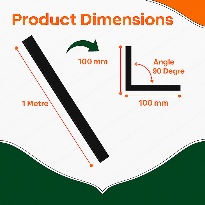 Black Rigid Angle 100mm x 100mm x 1  Metre  ^