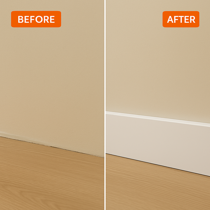 10 Pack White uPVC D-Mould Trim 45mm x 1m
