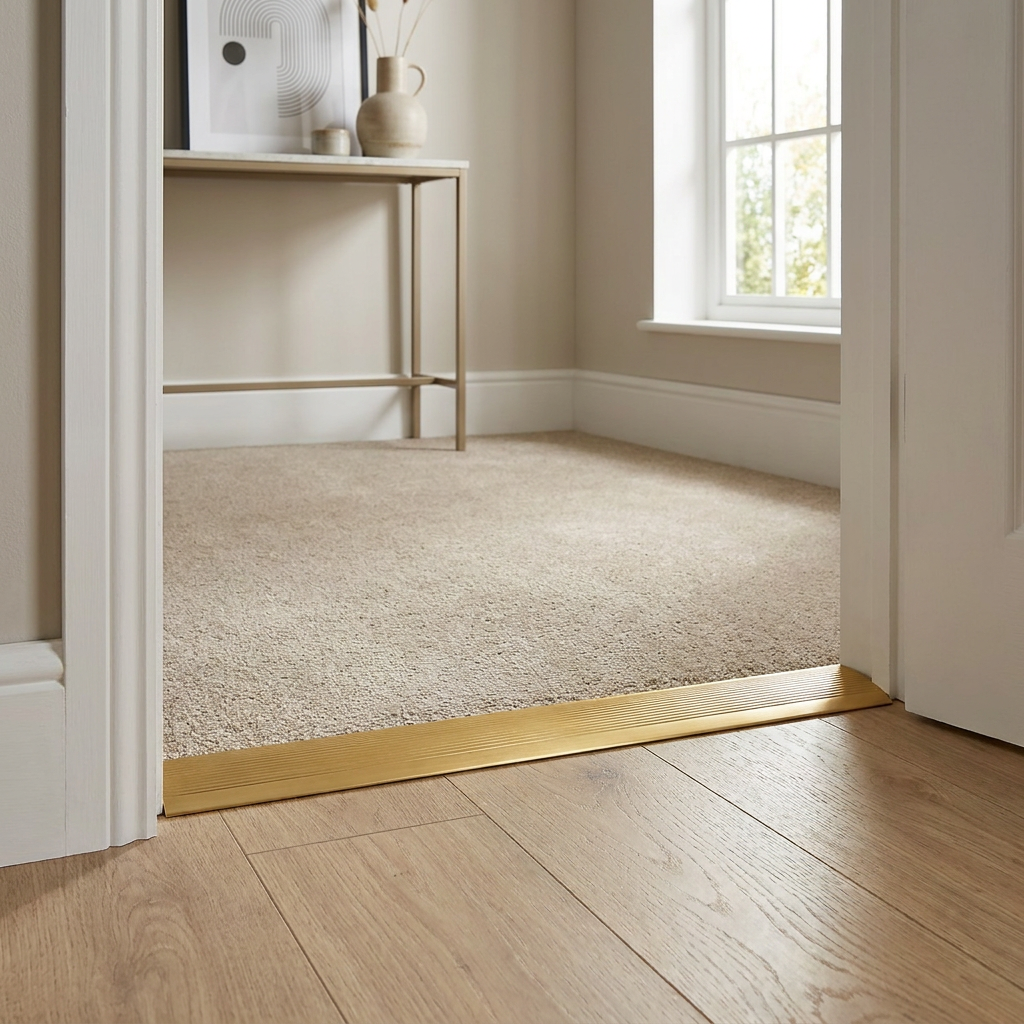 2 x Gold Carpet Cover Transition Strip 89.5cm x 37mm