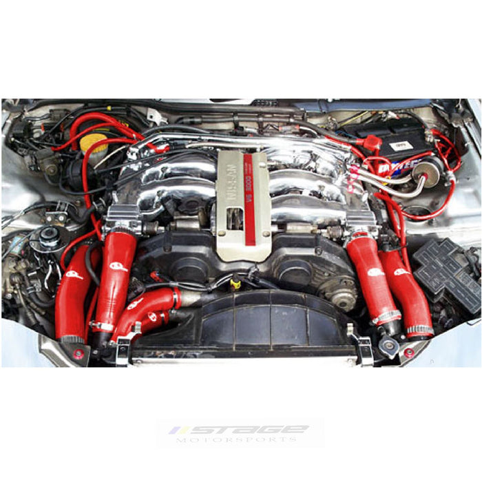 Nissan Skyline R33  GTS T  RB25 DET  Engine Bay Red Silicone Hose Dress Up Kit   (0504) ^^