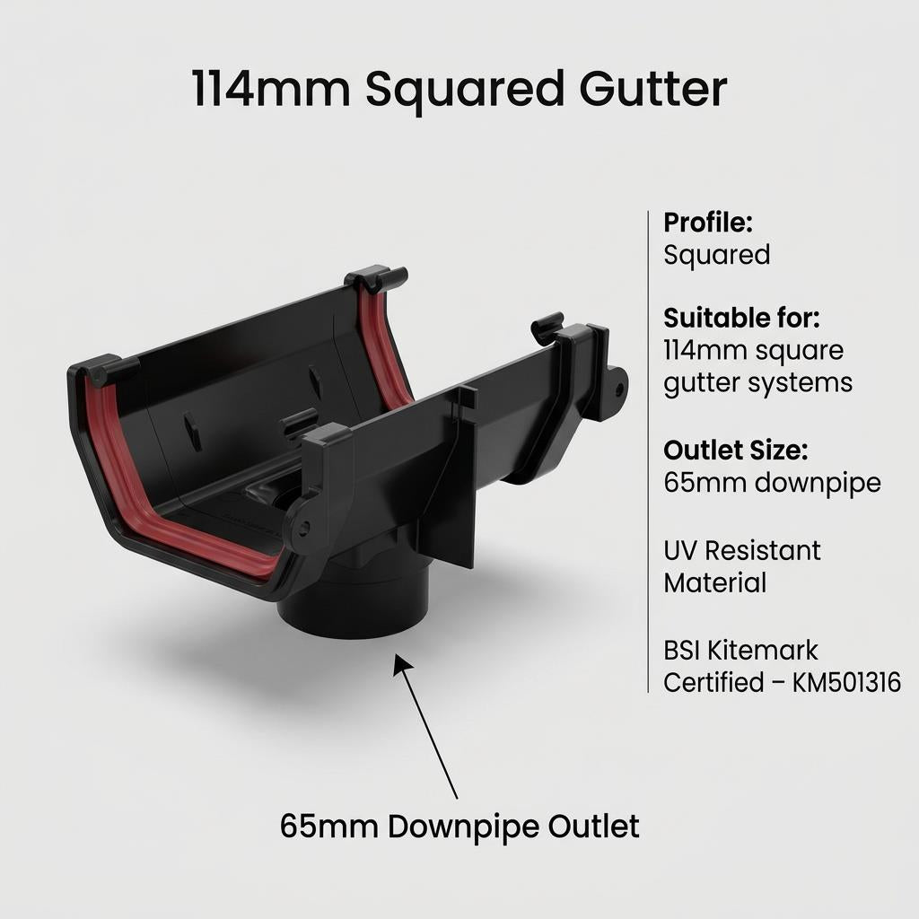 20m Squareline Gutter Running Outlet Kit