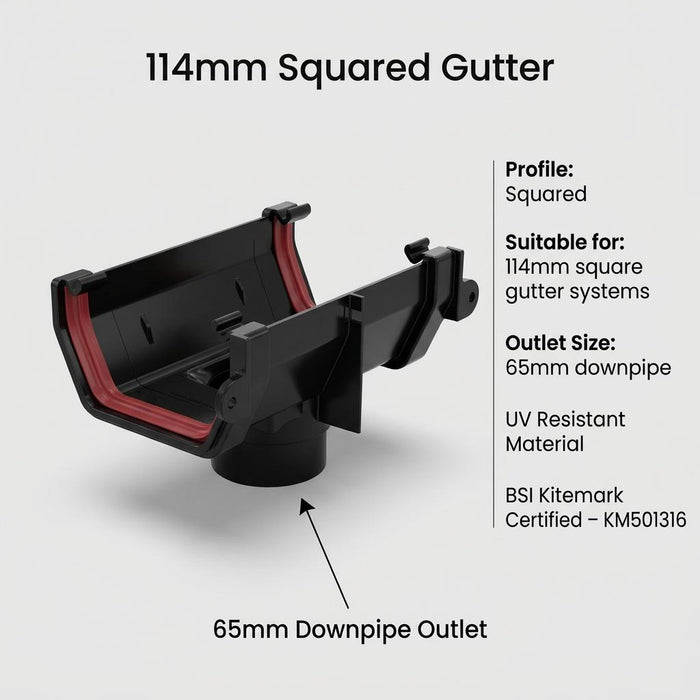 20m Squareline Gutter Running Outlet Kit