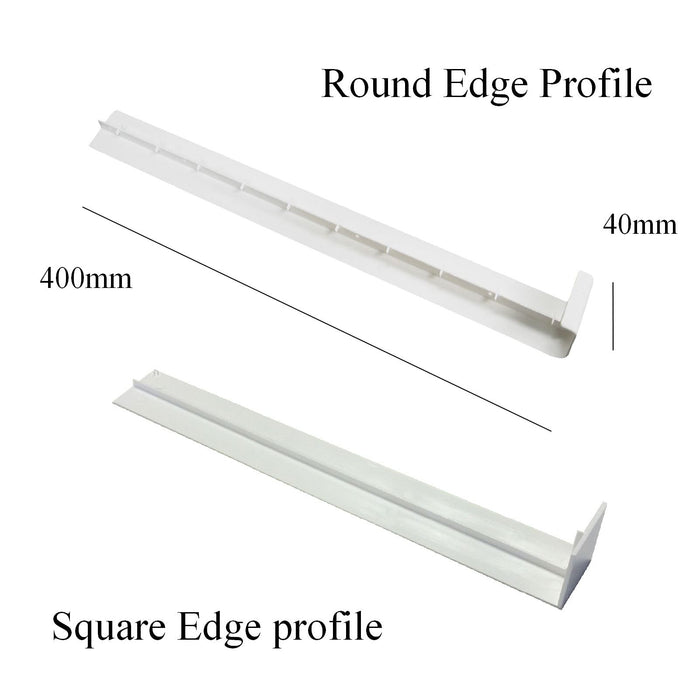 Large Plastic Fascia Board Straight Butt Joint White 400mm Square Edge Profile