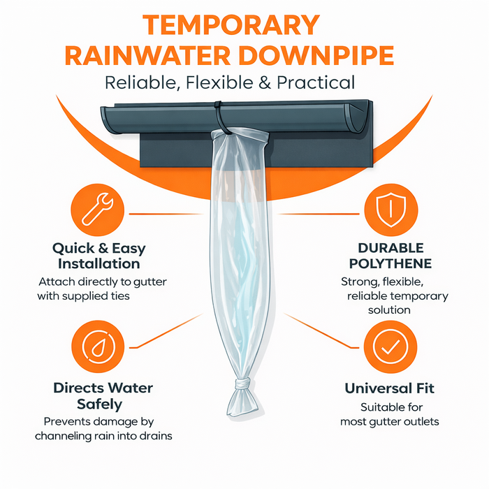 336 Metre Temporary Rainwater Downpipe 5 Inch 250 Gauge Kit