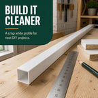 4 x 25mm White PVC Box Section 1 Metre Length