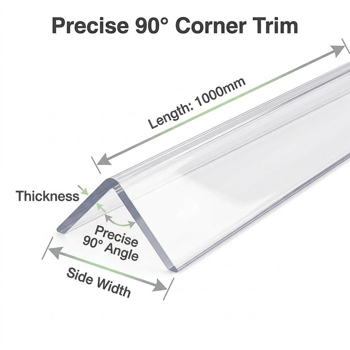 15 x 50x50mm Clear Angles x 1 metre