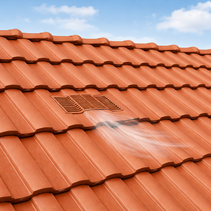 Timloc Red Castellated Roof Tile Vent with Adapter