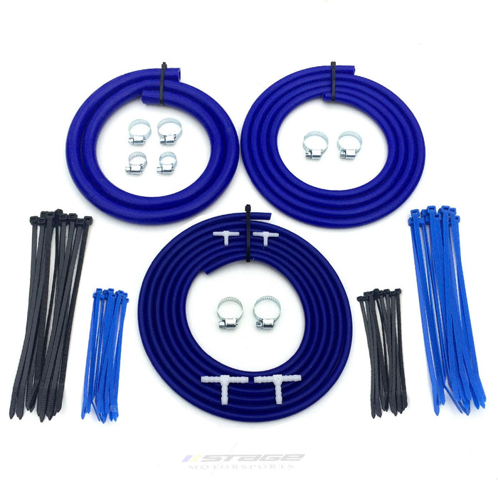 Universal Stage Motorsport Engine Bay Blue Silicone Hose Dress Up Kit  (0504) ^^