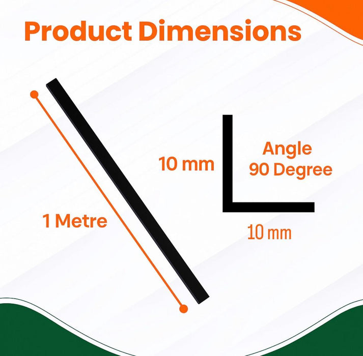 4 Pack - White Rigid Angle Trim - 10mm x 10mm x 1 Metre - PVC Corner Protector