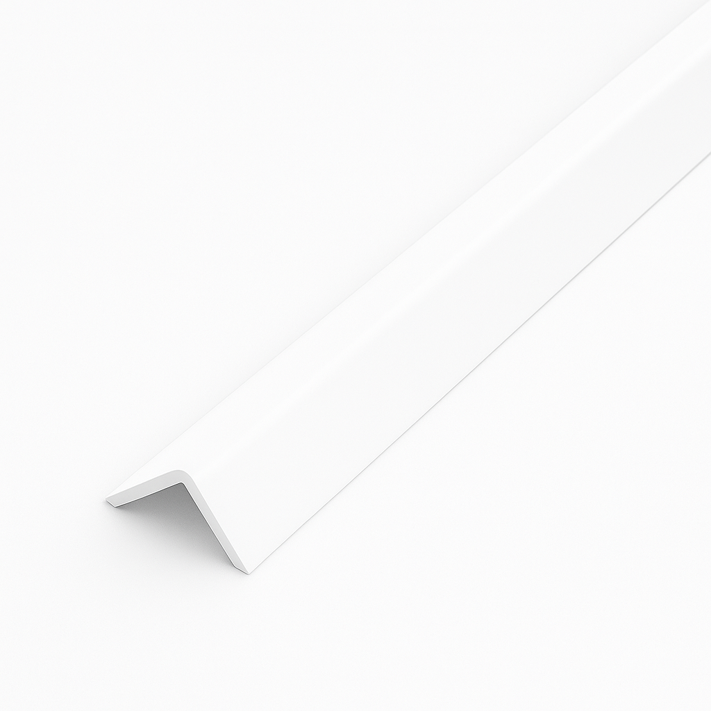 10 Pack White 1 Metre UPVC Plastic Rigid Angle 50 x 50mm Corner Cover Trim 90 Degree
