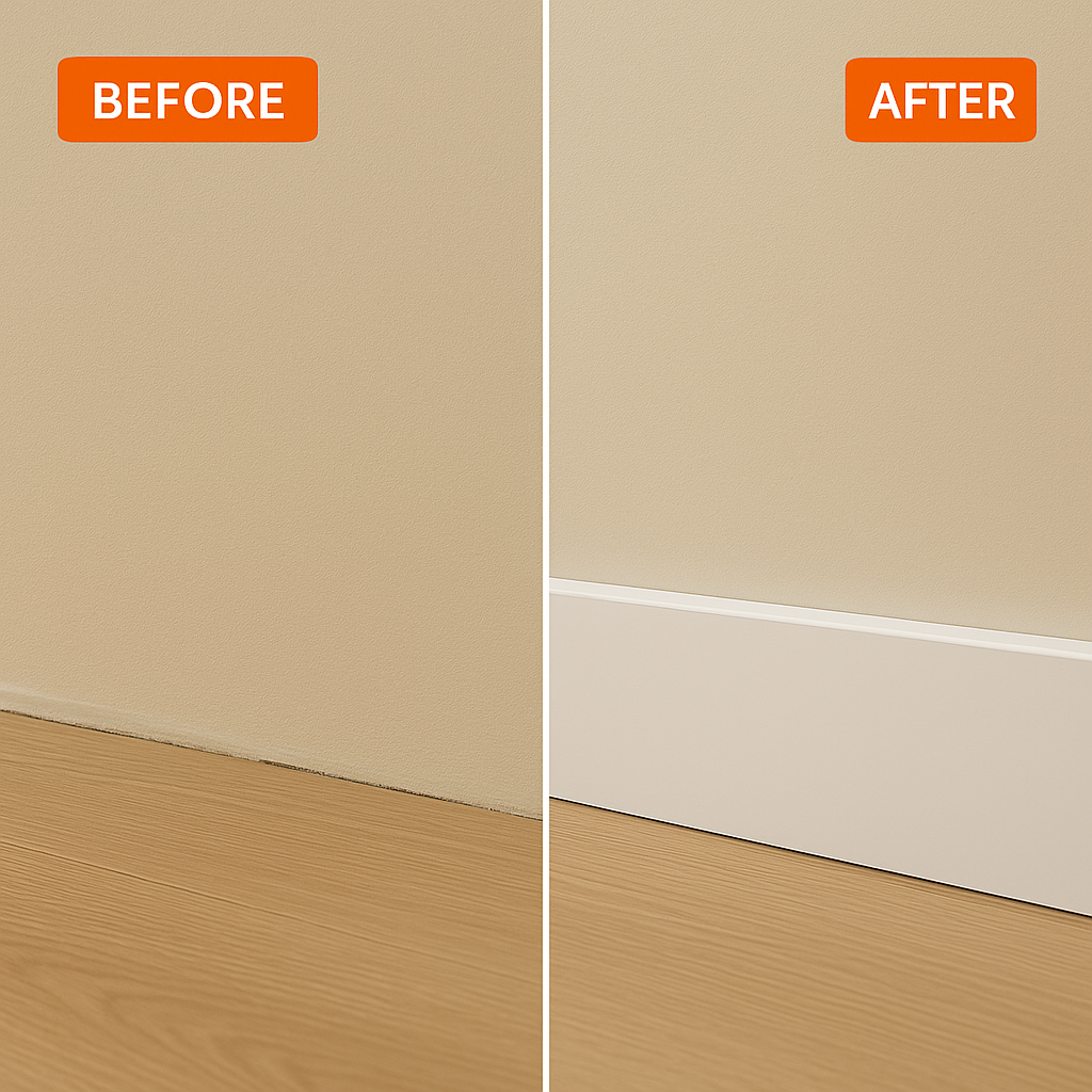 5 Pack White uPVC D-Mould Trim 45mm x 1m