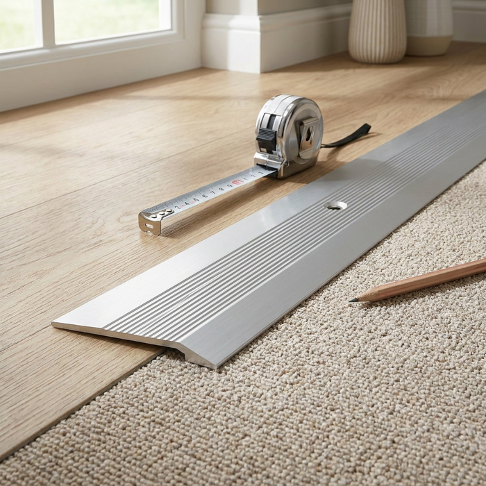 4 x Aluminium Vinyl Edge Floor Transition Strip, 28mm x 6mm x 89.5cm DIY Low Profile Floor Trim for Finishing and Edge Protection