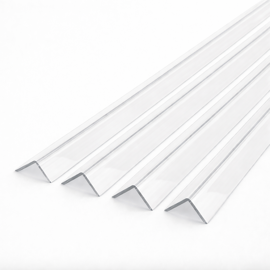 4 x 50x50mm Clear Angles x 1 metre