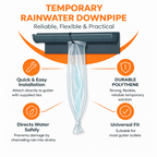 5 Metre Temporary Rainwater Downpipe 5 Inch 250 Gauge Kit