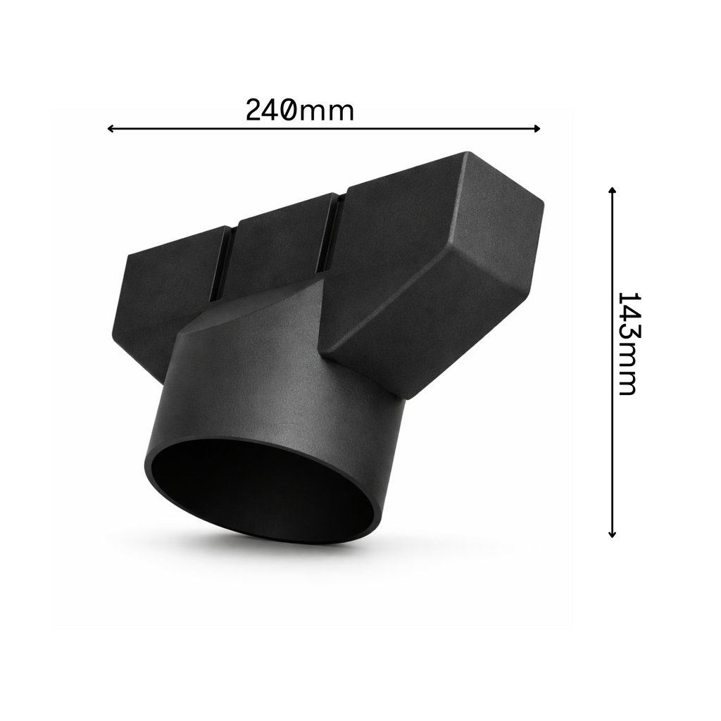 Manthorpe Manthorpe Rectangular-to-Round Duct Adapter – Trade-Grade Roof Vent Connector for Flexible Ducting, Matte Black Plastic, Precision Fit
