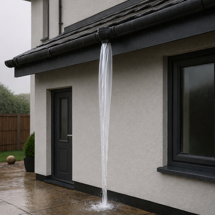25 Metre Temporary Rainwater Downpipe 4 Inch 250 Gauge Kit