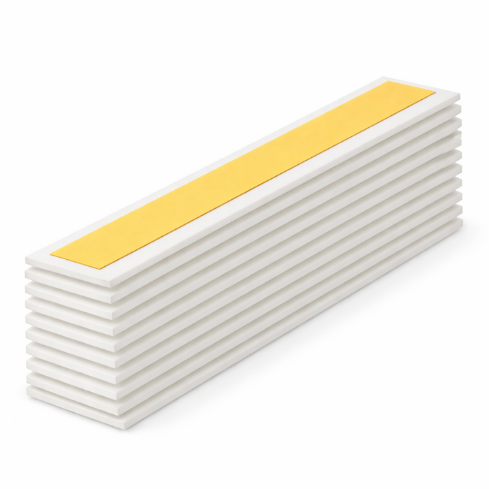 10 x 12mm White Adhesive Taped PVC Flat Bar x 1 Metre