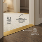 4 x Gold Carpet Cover Transition Strip 89.5cm x 37mm