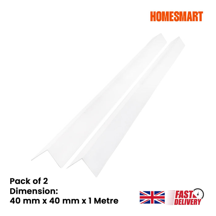 White Rigid Angle 40mm x 40mm x 1 Metre