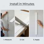 1 x 12mm White Adhesive Taped PVC Flat Bar x 1 Metre