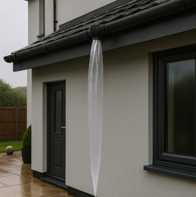 30 Metre Temporary Rainwater Downpipe 5 Inch 250 Gauge Kit