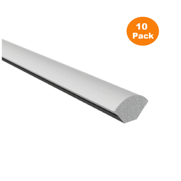 10 x White 19mm Quadrant UPVC Window Trim / 2.5 Metre Lengths