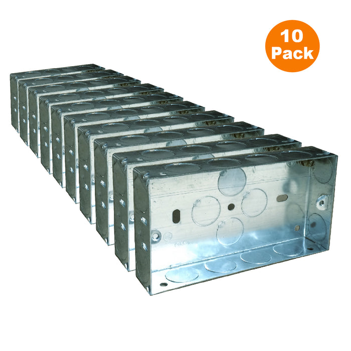 Metal Back Box 25mm Flush Wall Pattress 1 & 2 Gang