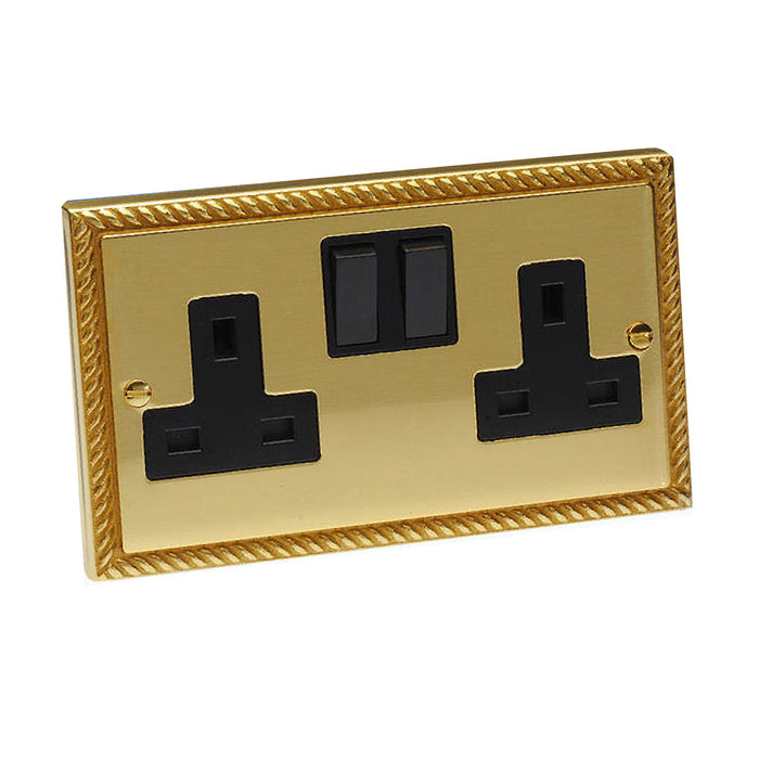 Electrical Georgian Brass Rope Sockets & Switches /