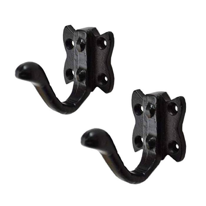 Black Cast Iron Tudor Single Coat Hooks