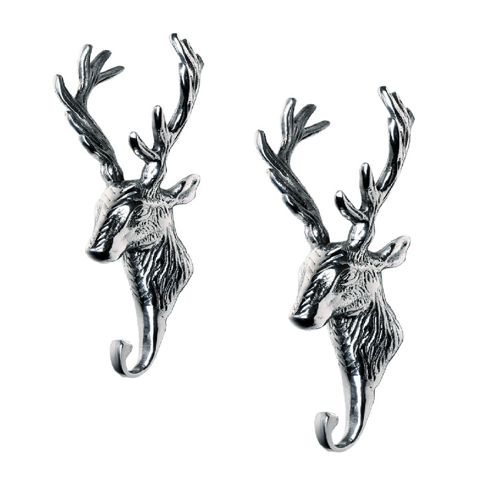 Stags Head Chrome Hat & Coat Hooks