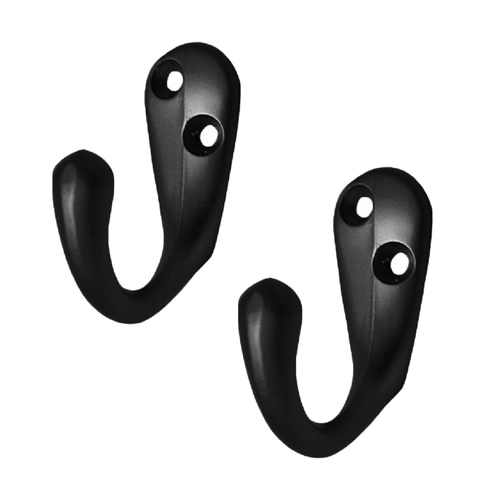 Satin Black Single Robe Coat Hooks