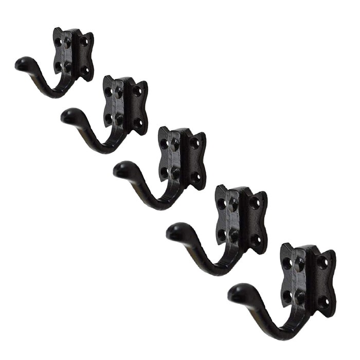 Black Cast Iron Tudor Single Coat Hooks