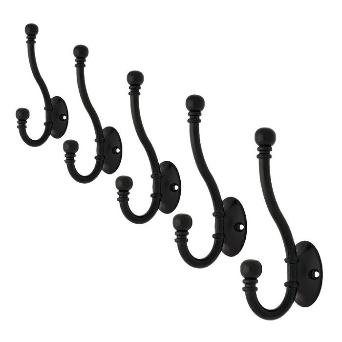 Antique Black Satin Hat and Coat Hooks