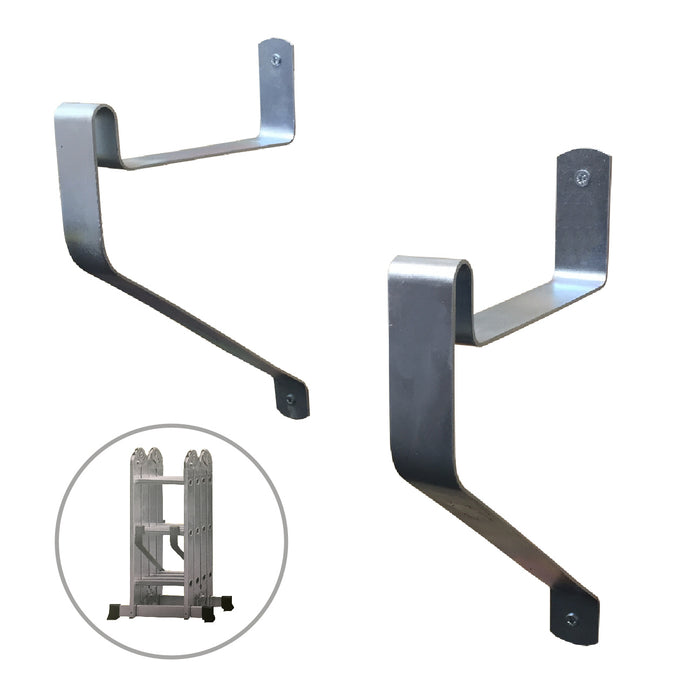 2 x Ladder Storage Hooks, Wall Mounted Brackets