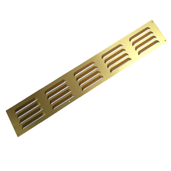 24" x 3" Brass Aluminium Louvre Door Air Vent Chrome Grille Cover