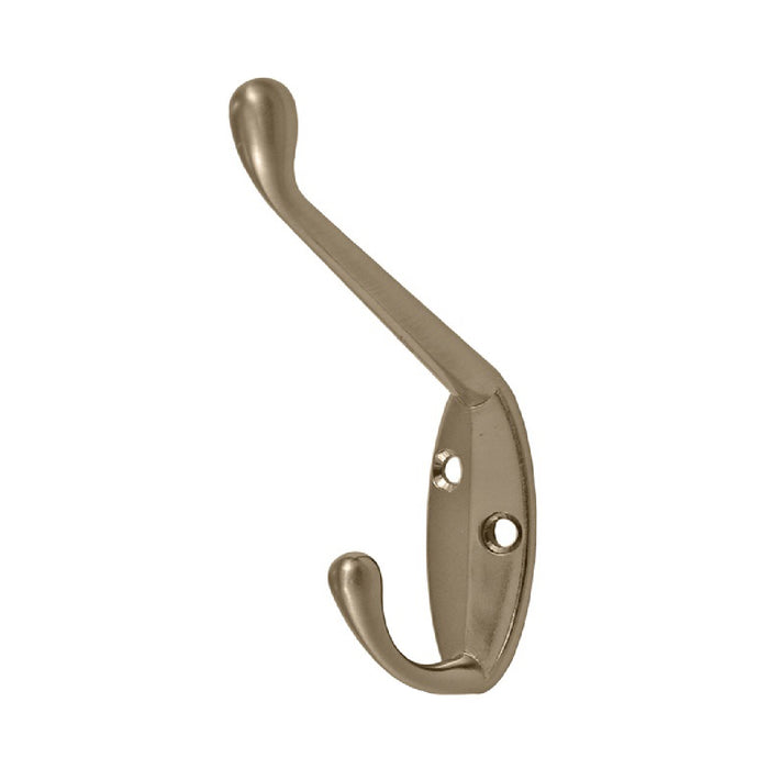 Satin Nickel Double Hat & Coat Hooks