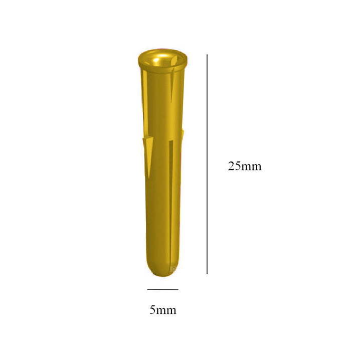 Yellow Wall Raw Plugs Expansion Fixings  for No.4 - 8 Screws