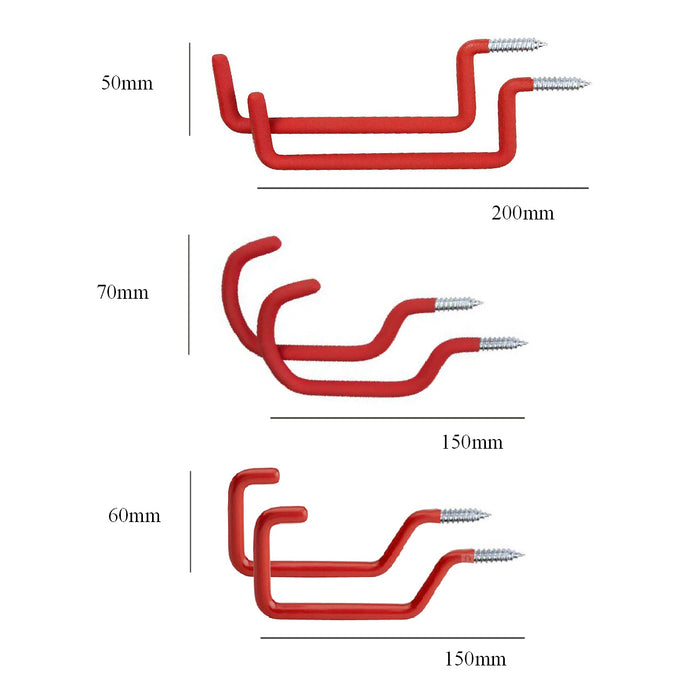 10 x Assorted Vinyl Coated Storage Hook Set