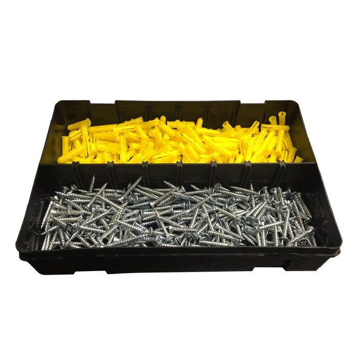 400 x Pozi Screws &Yellow Raw Plugs, 6 x 1" Twin Thread