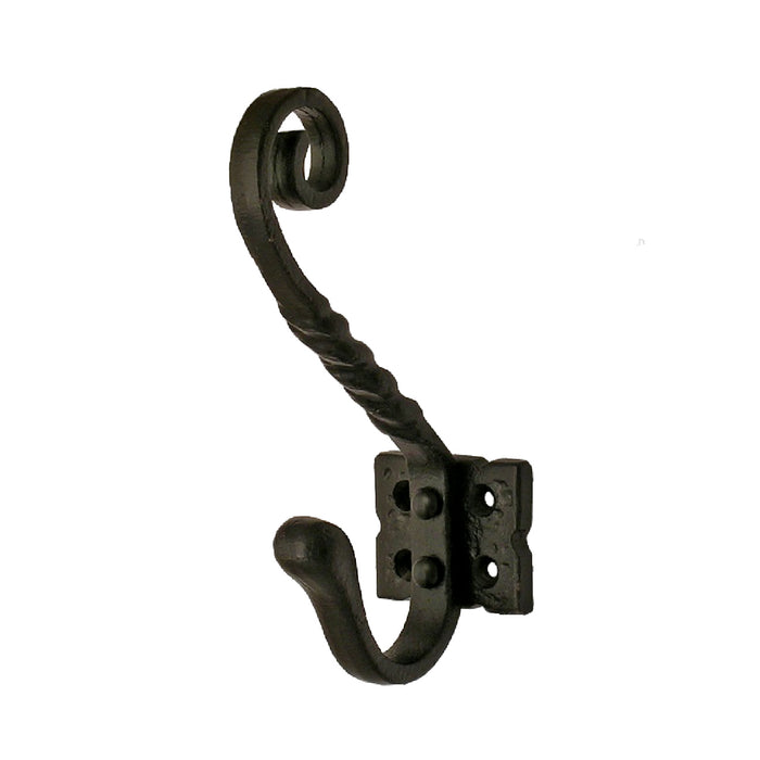 Black Cast Iron Tudor Hat and Coat Hooks