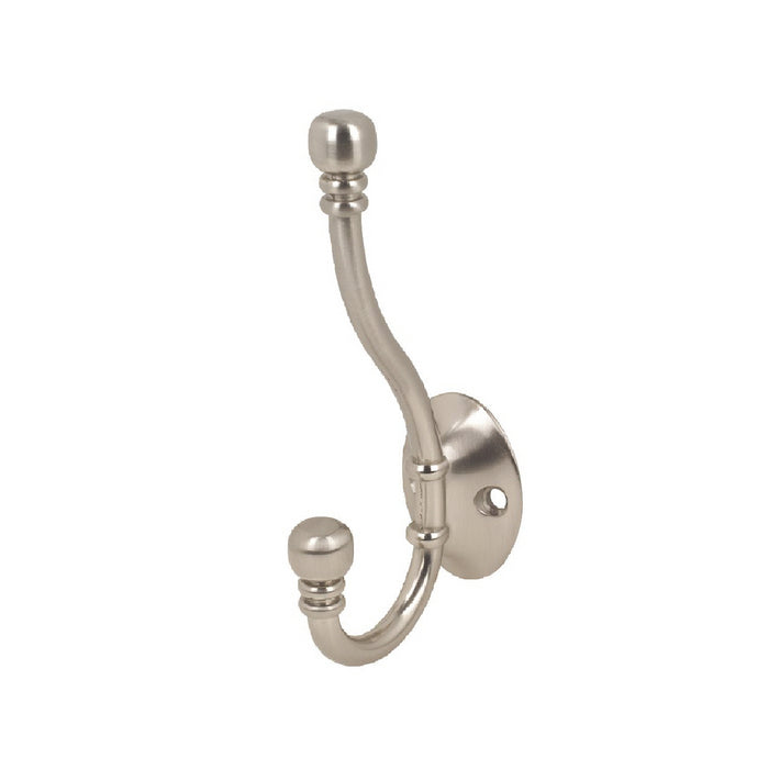 Satin Nickel Double Hat and Coat Hooks