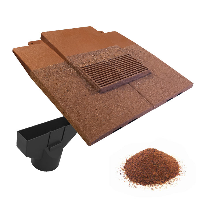 Granulated Sand Red Plain In-line Roof Tile Vent & Pipe Adapter