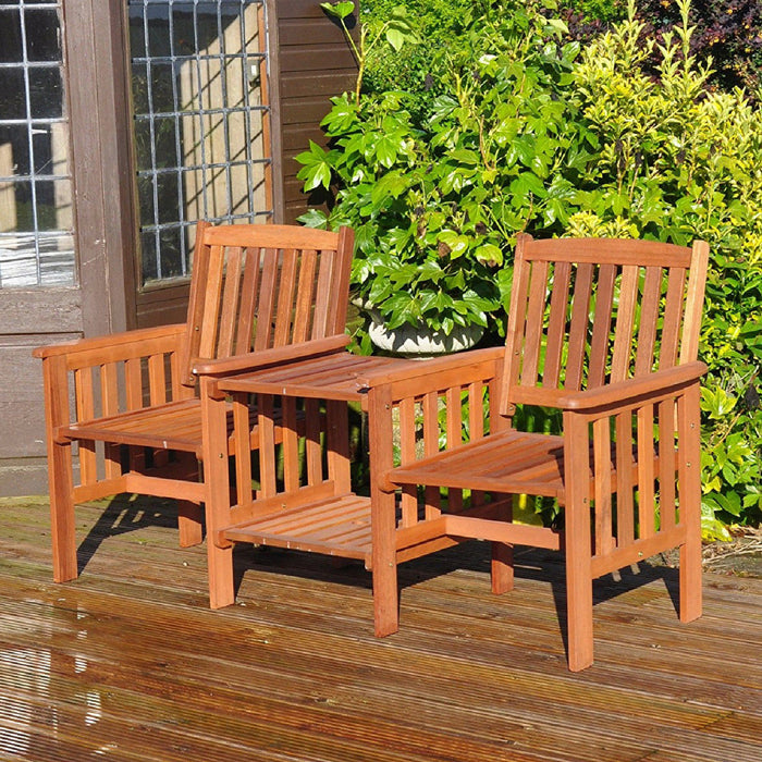 Hardwood 2 Seater Wooden Companion Set Garden