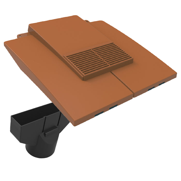 Terracotta Plain In-line Roof Tile Vent & Pipe Adapter for Concrete and Clay Tiles