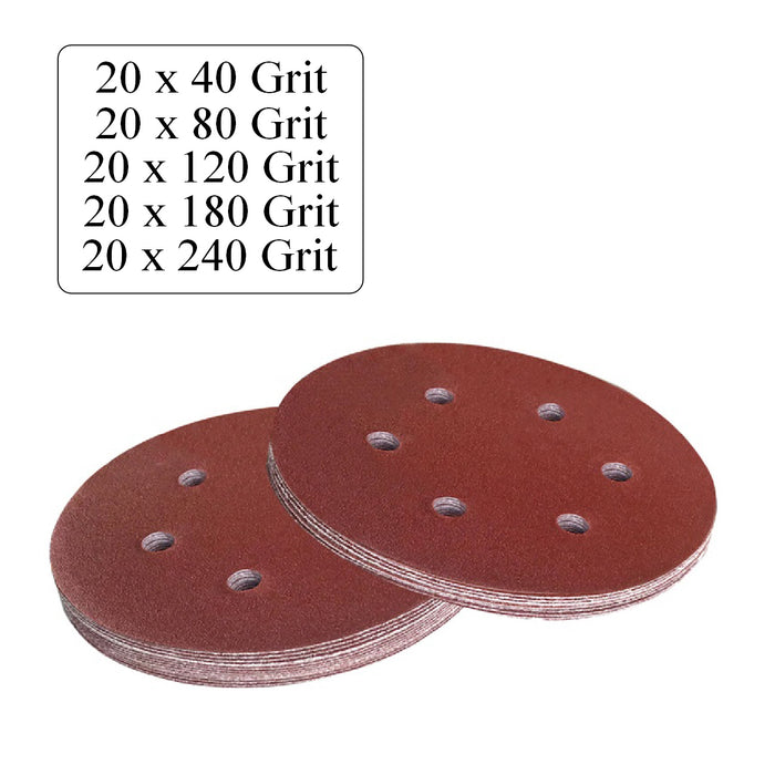 Mixed Grit Hook & Loop 150mm Sanding Disc Sheets