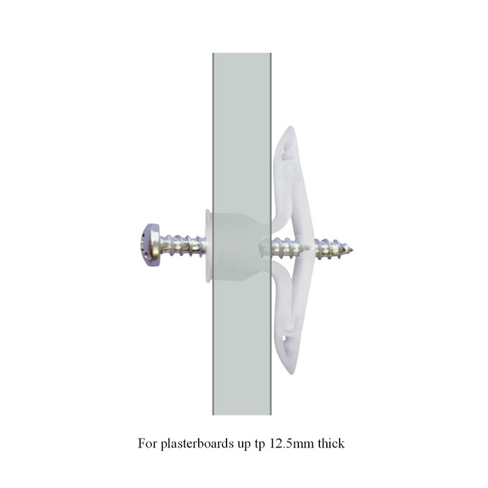 10 x Spring Toggle Plasterboard Plugs, Cavity Wall Expansion Fixings