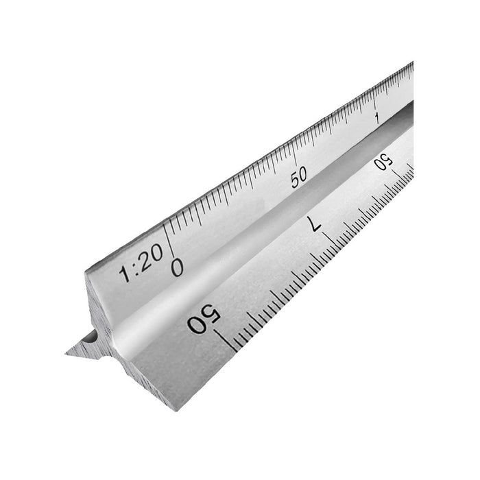 Aluminium 300mm Tri Scale Ruler for Engineers & Architects