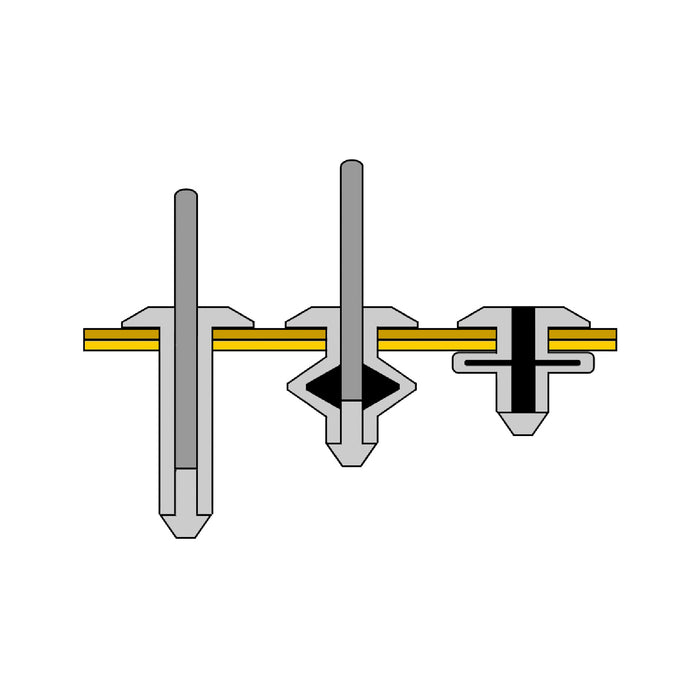 300 x Assorted Aluminium Blind Pop Rivets Standard Flange