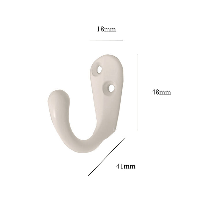 Satin White Single Robe Coat Hooks