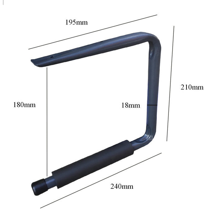 2 x Ceiling Mounted 415mm Bike Storage Hooks